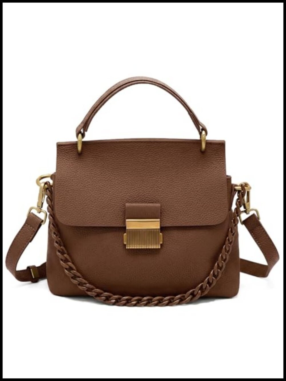 Genuine Leather Satchel Top Handle Crossbody Shoulder Bag Women